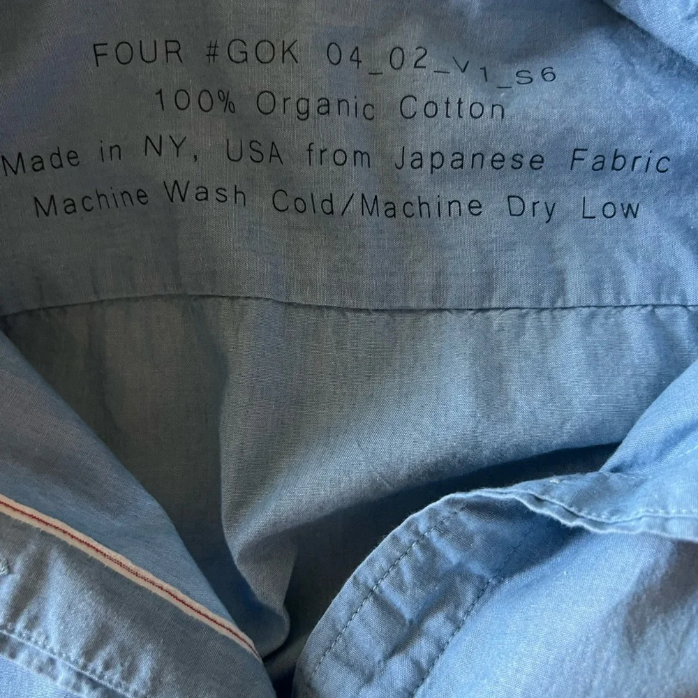 Four Objects #GOK women’s Work Shirt Indigo Chambray organic cotton size XXL - Picture 8 of 8